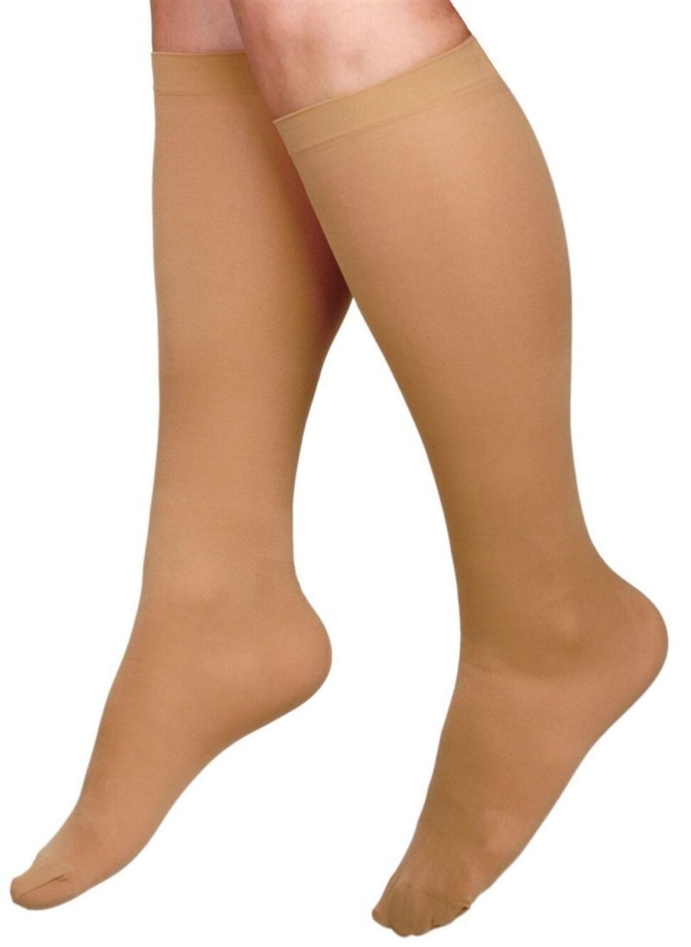 9848 Knee-High Compression Hosiery, 15 mmHg to 20 mmHg, Tan, Size